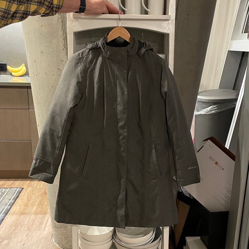Eddie Bauer Charcoal Quilted Jacket Waterproof!